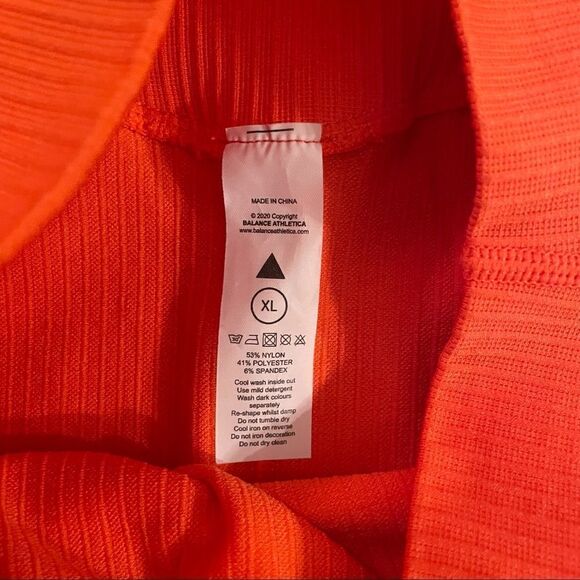 Balance Athletica Linear Legging Ribbed Seamless in Sunset Orange NWOT - Picture 5 of 8